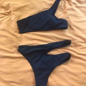 Black Cut Out One Shoulder Bikini